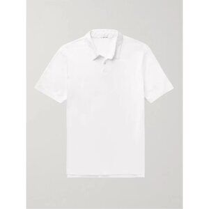 James Perse Brushed Lotus Polo Shirt white Sz 1 Small NEW Luxury Cotton